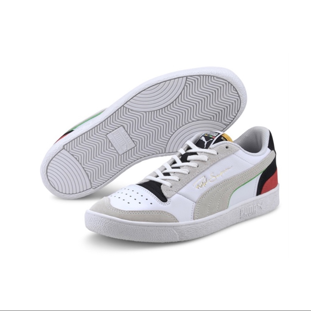 Men’s Puma Ralph Sampson low sneakers casual white black red green blue US 8 - Picture 7 of 9